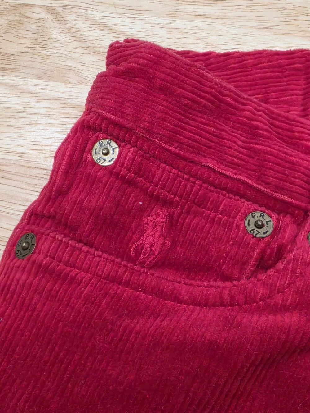 Ralph Lauren Corduroy Pants Boys Size 8 Red 5 Pocket Embroidered Pony